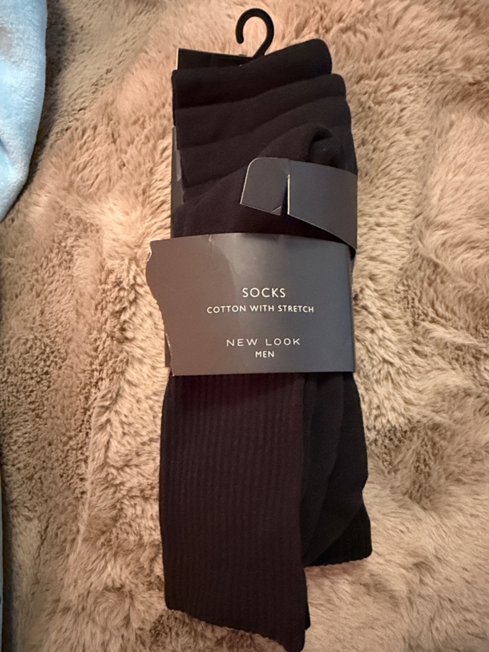 New Look Men Black Ribbed Cotton Stretch Dress Socks